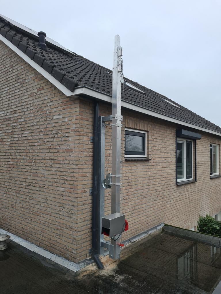 Kokermast aluminium, Telecommunicatie, Antennes en Masten, Ophalen, Nieuw, Mast
