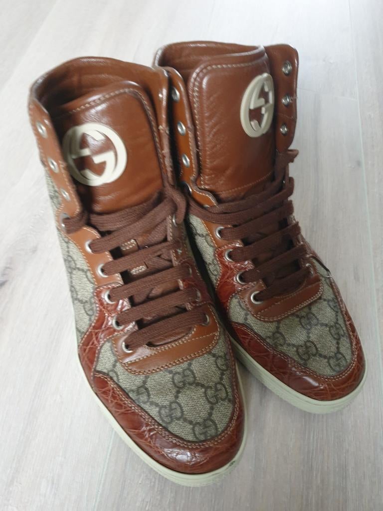 Gucci interlocking GG trainers mt 40 ZGAN €299, Kleding | Heren, Schoenen, Bruin, Ophalen of Verzenden, Gucci, Sneakers of Gympen