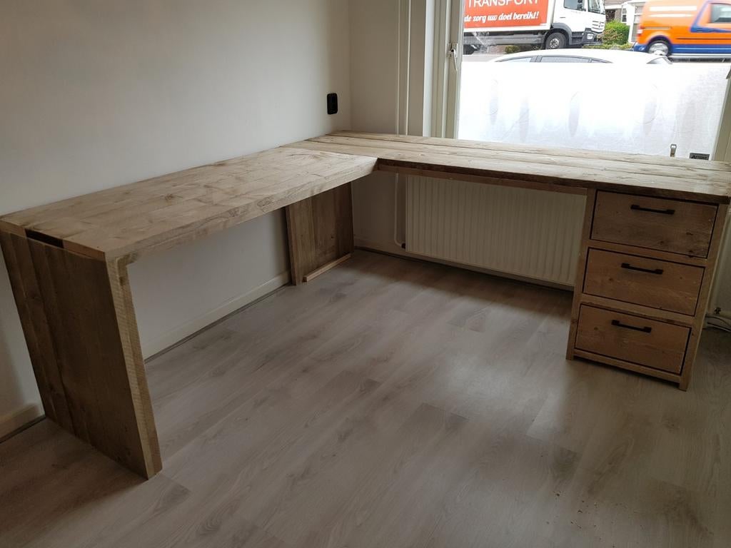 Hoekbureau steigerhout, Ophalen of Verzenden, Nieuw