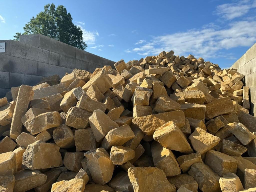 Geel Beige muurstenen Stapelmuur metselstenen natuursteen, Overige materialen, Geel, Nieuw, Ophalen of Verzenden