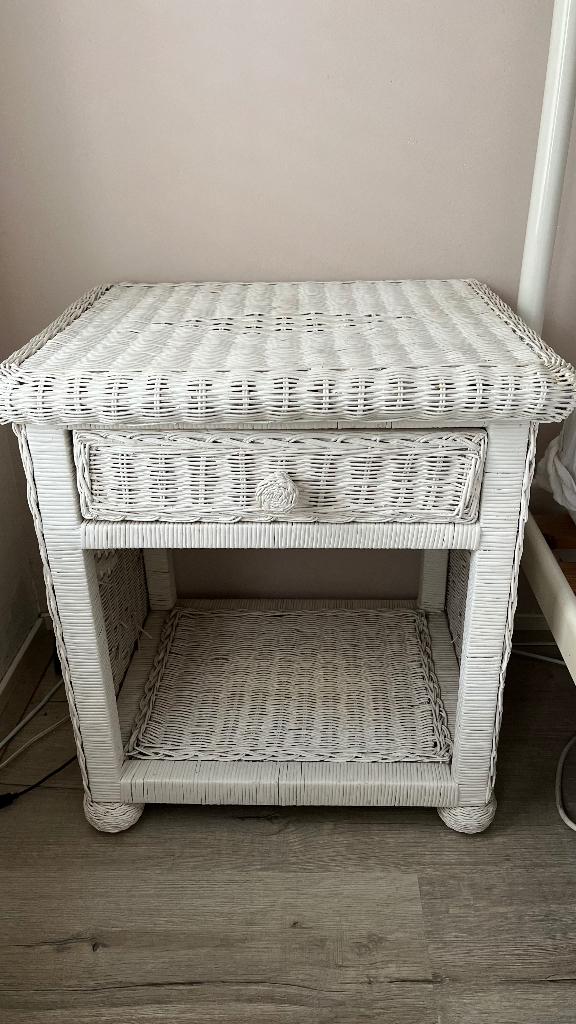 Nachtkastjes rotan, Ophalen of Verzenden, Gebruikt, Minder dan 45 cm, 55 tot 70 cm