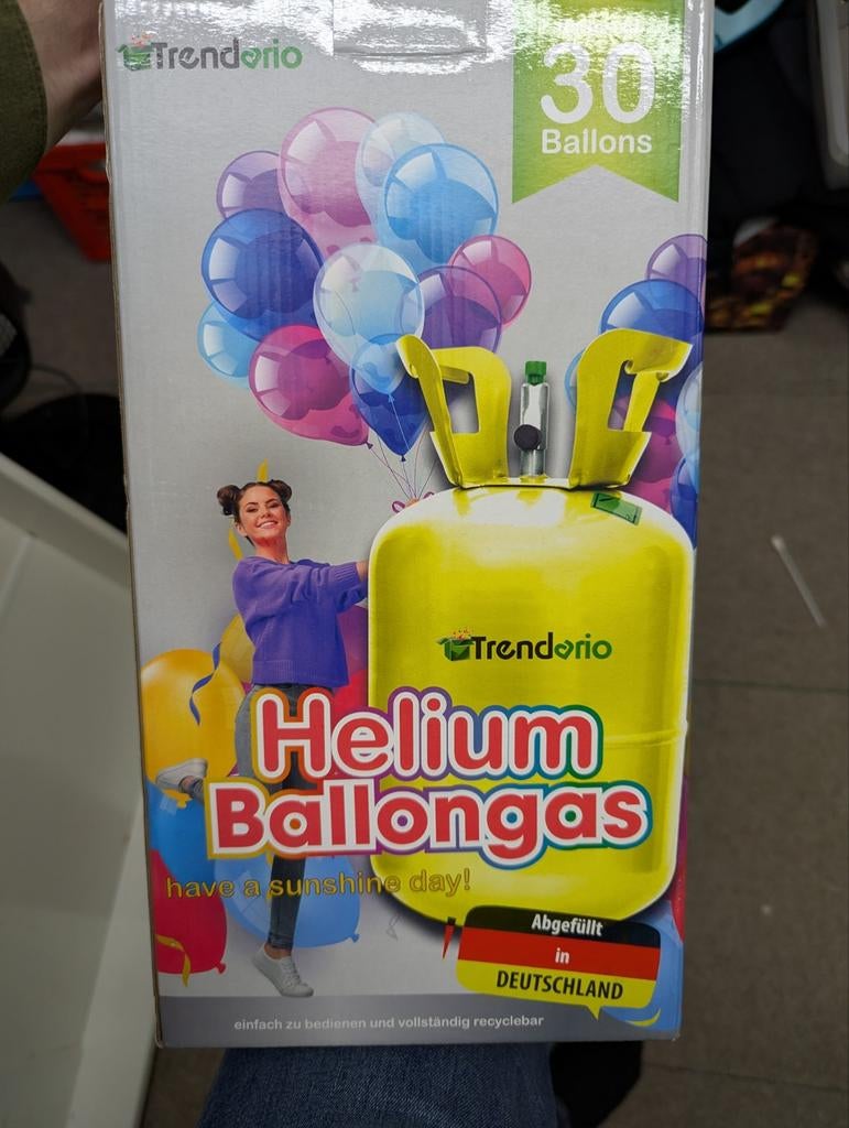 Helium Ballongas voor 30 Ballonnen - Trendorio, Hobby en Vrije tijd, Feestartikelen, Ophalen, Nieuw, Feestartikel, Verjaardag