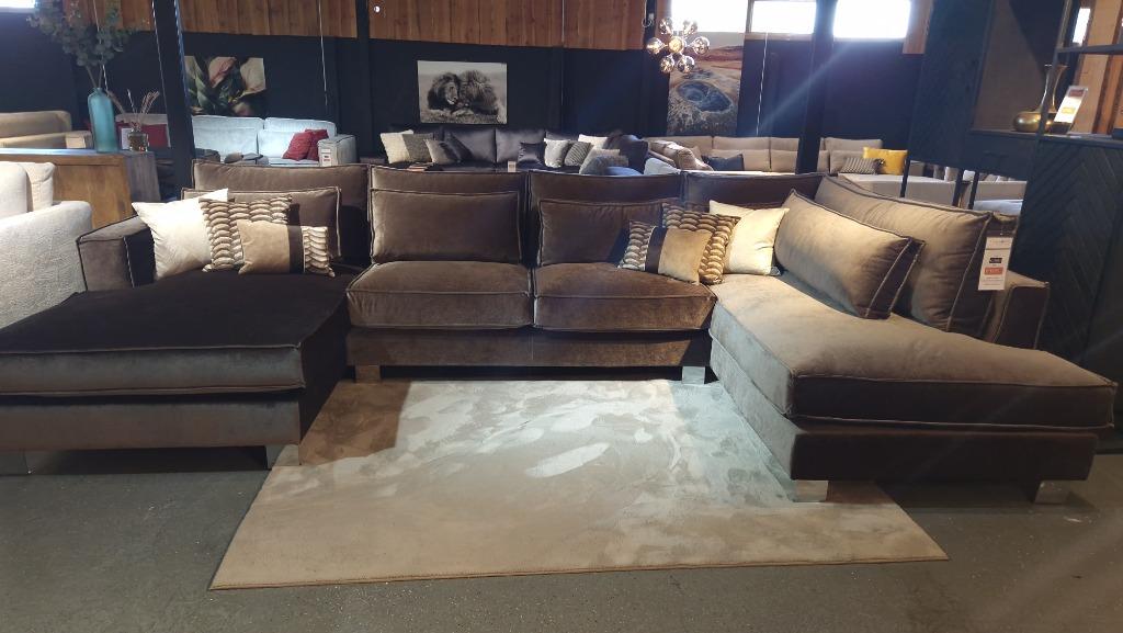 XXL Model | Velvet U-bank Hoekbank Lounge | Showroom Utrecht, Huis en Inrichting, Banken | Bankstellen, Ophalen, Info@trendvortex.com
