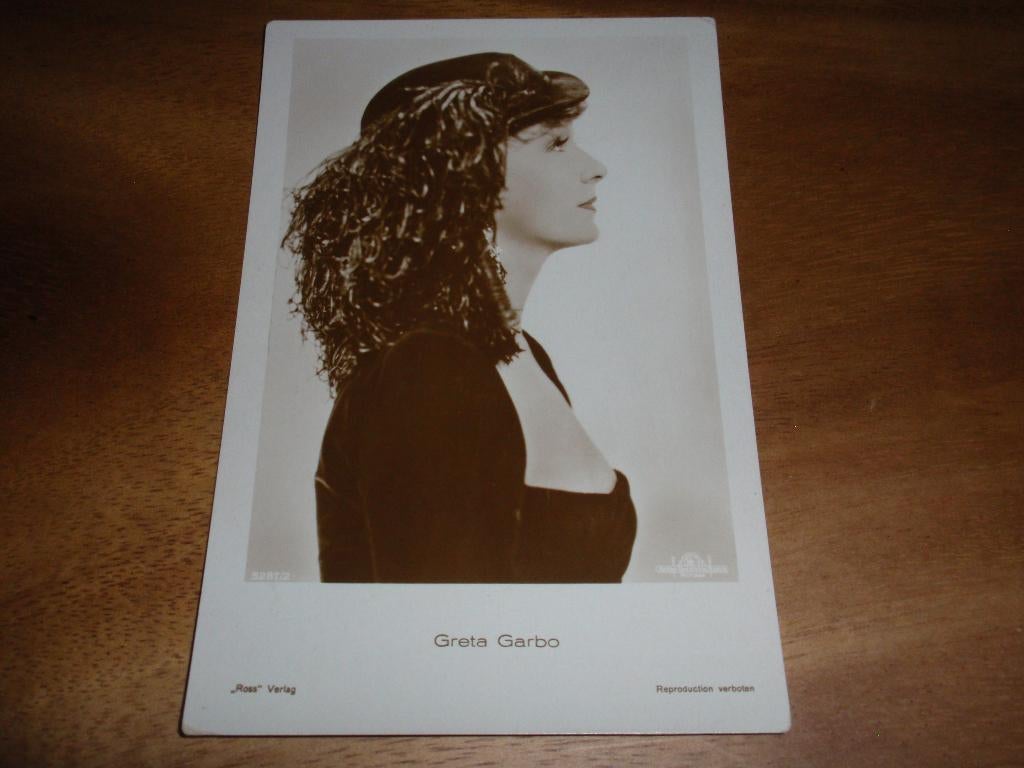 Greta Garbo met Hoed Actrice, Verzenden, 1920 tot 1940, Ongelopen, Sterren en Beroemdheden