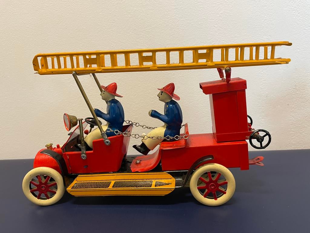 Brandweerauto van blik, Antiek en Kunst, Antiek | Speelgoed, Ophalen of Verzenden