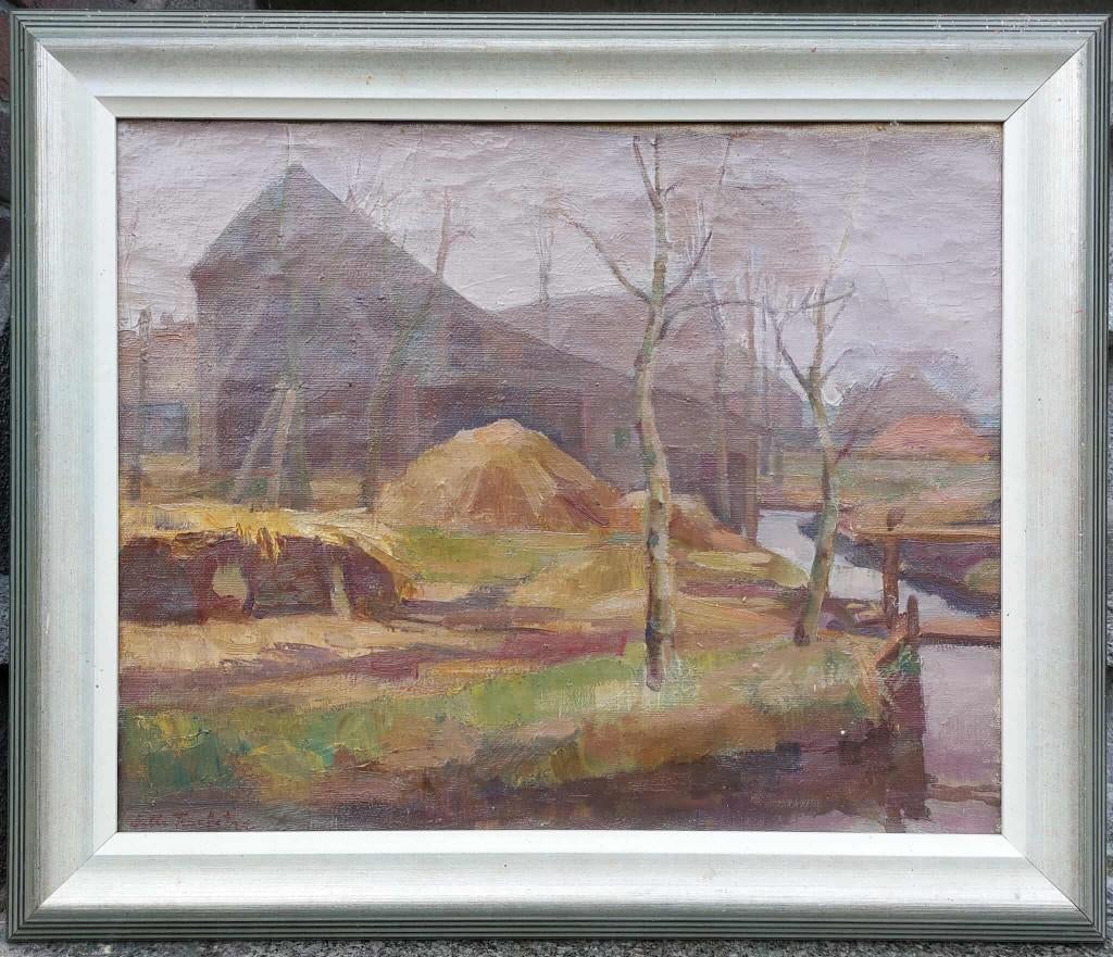 Jelle Troelstra - Giethoorn, olieverf op doek (1935?), Antiek en Kunst, Ophalen
