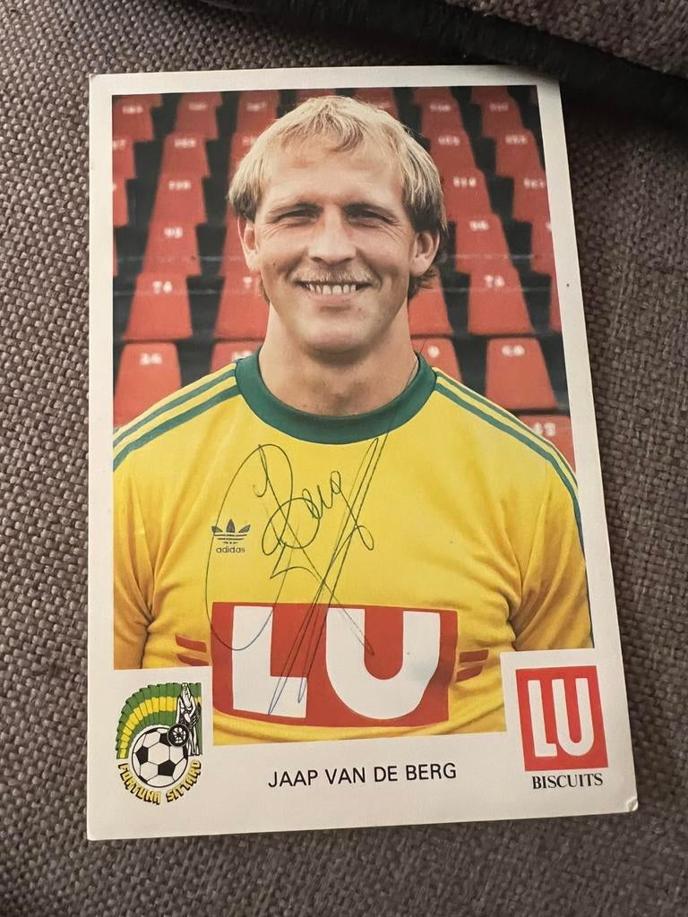 fotokaart Jaap van den Berg met handtekening Fortuna S, Verzamelen, Ophalen of Verzenden, Zo goed als nieuw, Spelerskaart