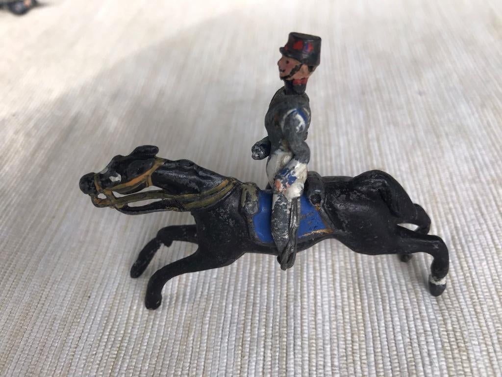 Uit tijd Napoleon: antiek paardje met ruiter, Frankrijk, Ophalen of Verzenden