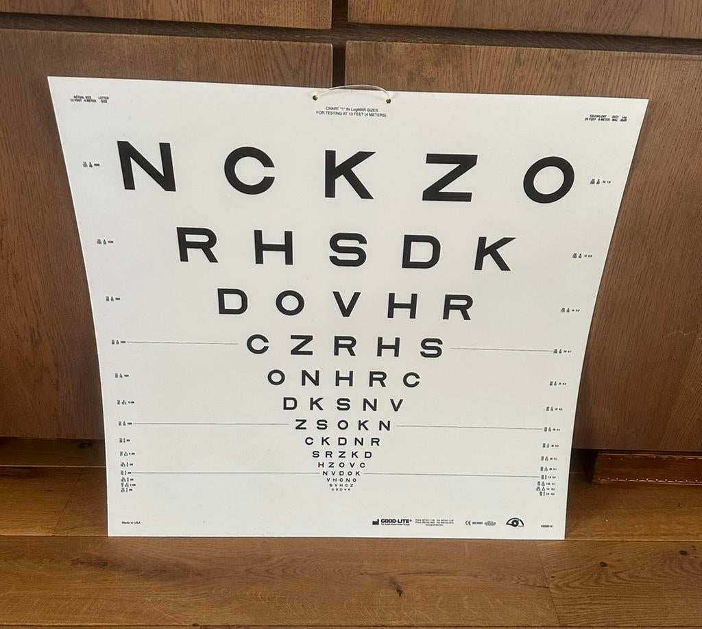 Echte opticien test kaart., Ophalen of Verzenden, Zo goed als nieuw