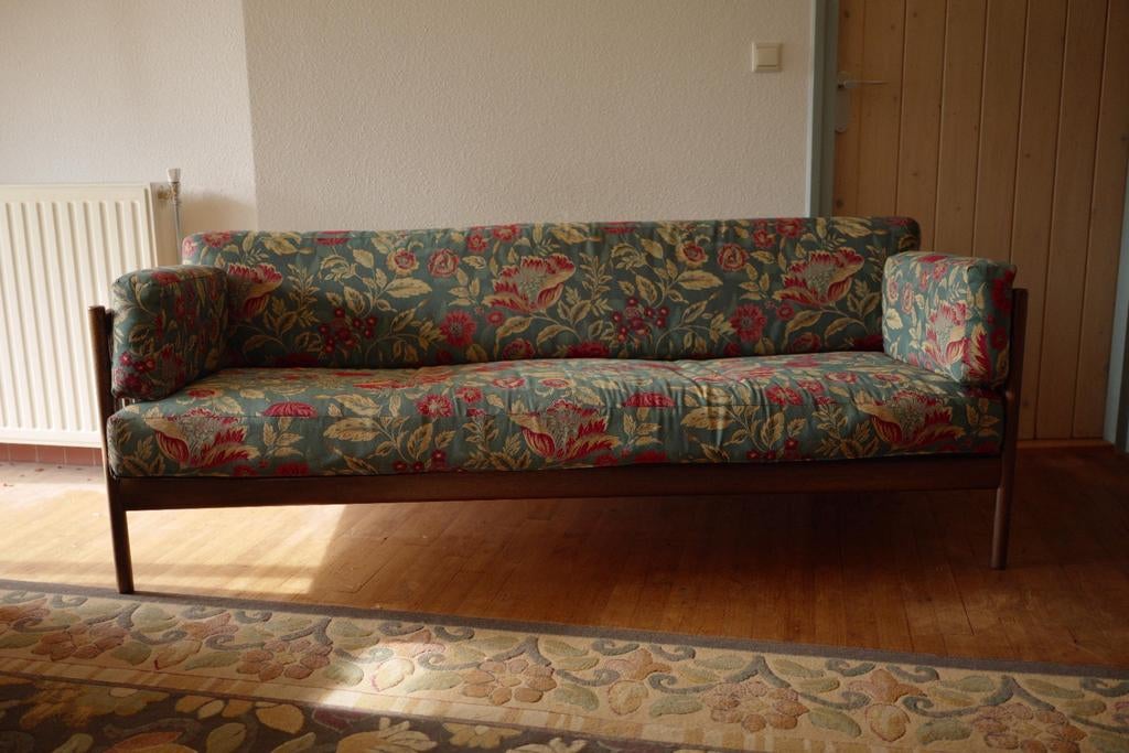 Mid-Century Modern Teak Daybed / Bank – Eyecatcher!, Ophalen, Mid-Century Modern, Scandinavisch, Vintage, 150 tot 200 cm, Driepersoons