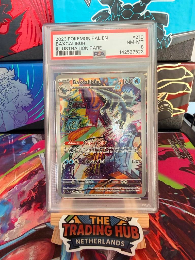 Baxcalibur 210/193 Paldea Evolved PSA 8 Pokemon kaart, Verzenden, Zo goed als nieuw, Losse kaart, Foil