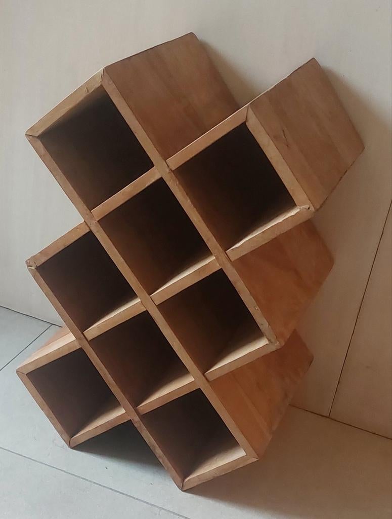 Teak houten wijnrekje, Ophalen of Verzenden, Hout, Minder dan 50 cm