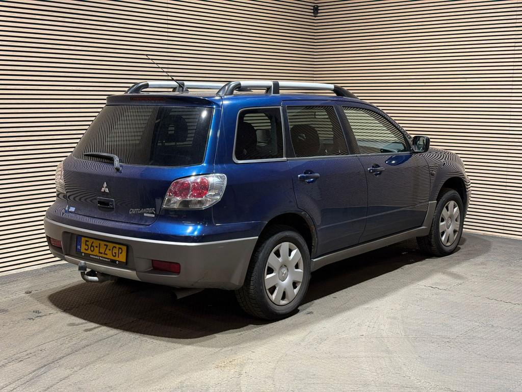 Mitsubishi Outlander 2.0 Sport 4WD | LPG | Airco | APK 12-20, Auto's, 136 pk, Zwart, 4 cilinders, Blauw