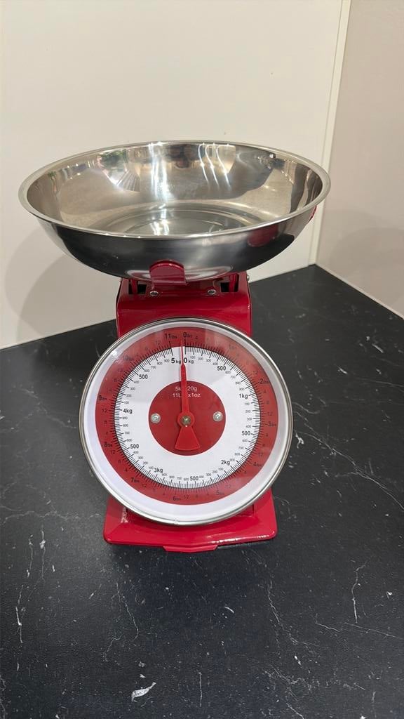 Retro keukenweegschaal, Witgoed en Apparatuur, Weegschalen, Minder dan 10 kg, Keukenweegschaal, Ophalen of Verzenden, Zo goed als nieuw