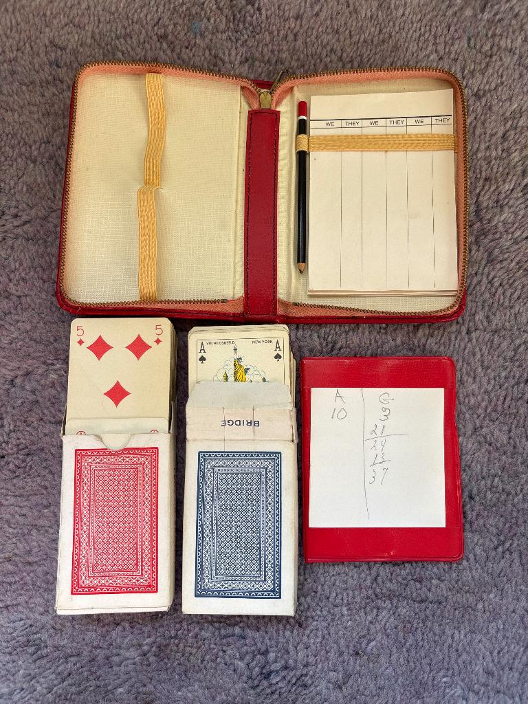 Vintage kaartspel / bridge spel, Hobby en Vrije tijd, Gezelschapsspellen | Kaartspellen, Ophalen of Verzenden, Gebruikt