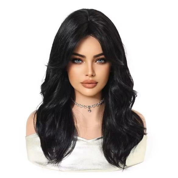 Pruik zwart halflang haar in laagjes met pony, Sieraden, Tassen en Uiterlijk, Uiterlijk | Haarverzorging, Ophalen of Verzenden