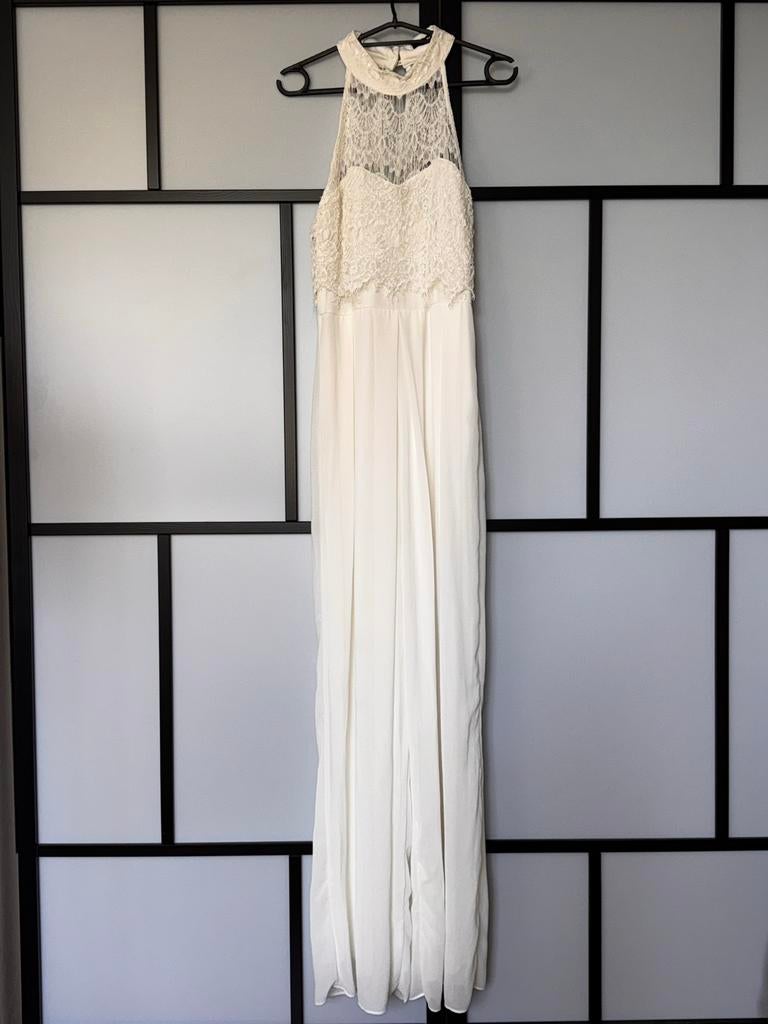 Witte jumpsuit met kant maat 34 (tall), Ophalen, Zo goed als nieuw, Maat 34 (XS) of kleiner, Wit