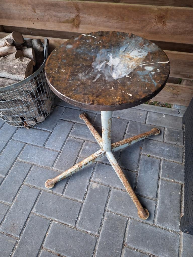 Vintage draai kruk, Huis en Inrichting, Ophalen, Hout