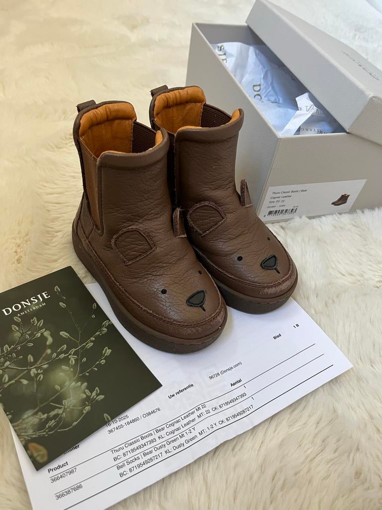 Donsje Amsterdam bruine leren laarsjes maat 22, Ophalen of Verzenden, Gebruikt, Jongen of Meisje, Laarzen