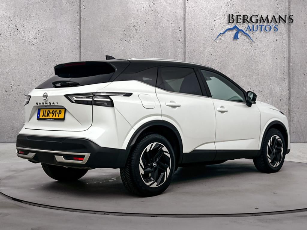 Nissan QASHQAI - 1.3 MHEV Xtronic Business Design // SCHUIFD, 4 cilinders, Adaptive Cruise Control, Leder en Stof, Wit