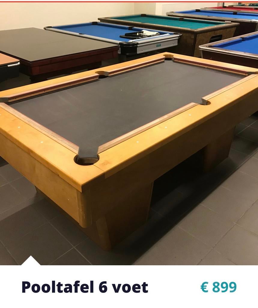 Pooltafels 7 en 8 ft  uitverkoop, Sport en Fitness, Biljarten en Poolen, Ophalen, Dijklaan 133 Breda, Pooltafel, Stoffelen