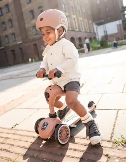 Scoot and Ride – Highwaykick 1- Push & Go – ash,mocca+gratis, Ophalen of Verzenden, Nieuw, Loopfiets