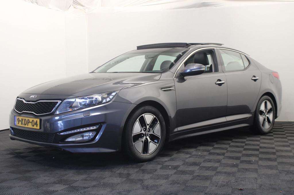 Kia Optima 2.0 CVVT Hybrid Super Pack |Pano|Stoelverw.|, Auto's, Euro 5, Gebruikt, Zwart, 4 cilinders