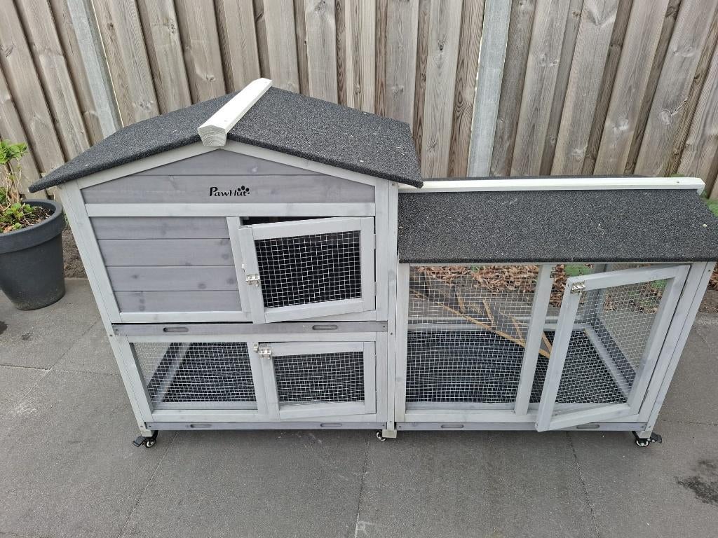 Konijnenhok op wieltjes, Dieren en Toebehoren, Ophalen, Gebruikt, 90 cm of meer, Konijn