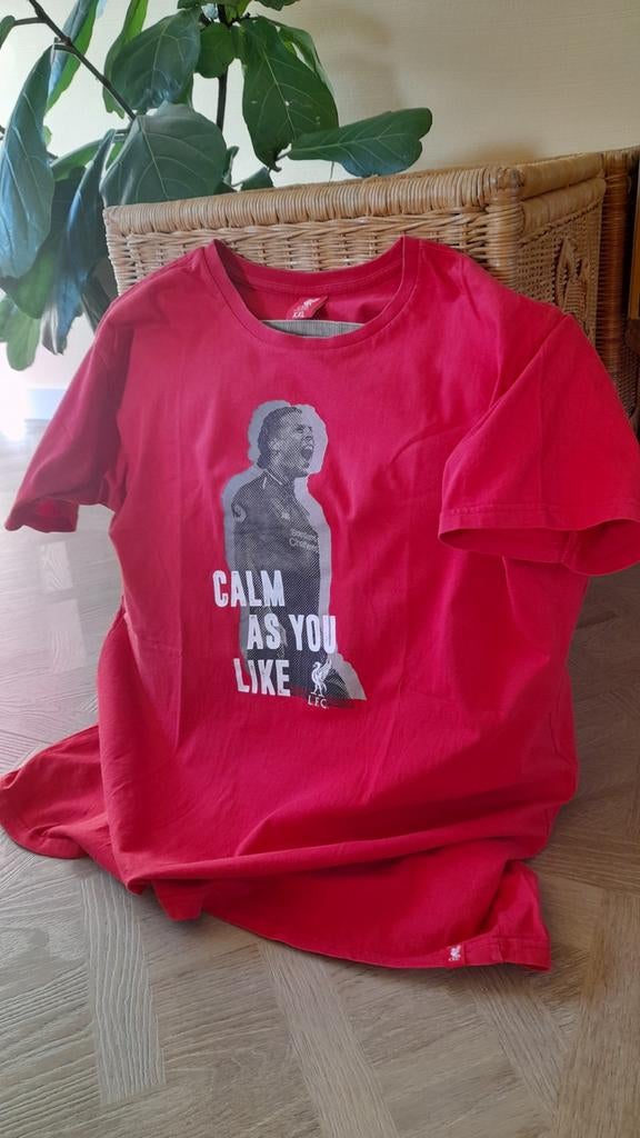Liverpool T-shirt Virgil van Dijk - Calm as you like - XXL, Kleding | Heren, T-shirts, Gedragen, Overige maten, Rood, Ophalen