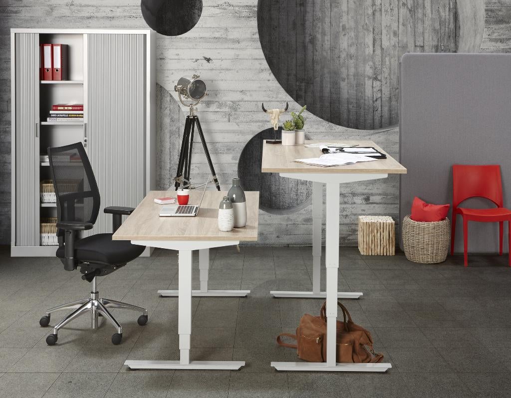 Zit Sta Tafel Bureau Elektrisch met 2 Motoren + Display., Ophalen of Verzenden, In hoogte verstelbaar, Nieuw, Stabureau