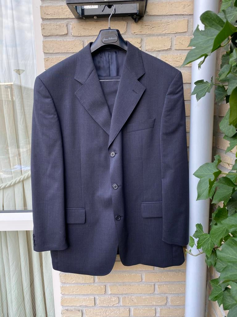 Frans Molenaar kostuum | streep | maat 52, Ophalen of Verzenden, Zo goed als nieuw, Maat 52/54 (L), Blauw