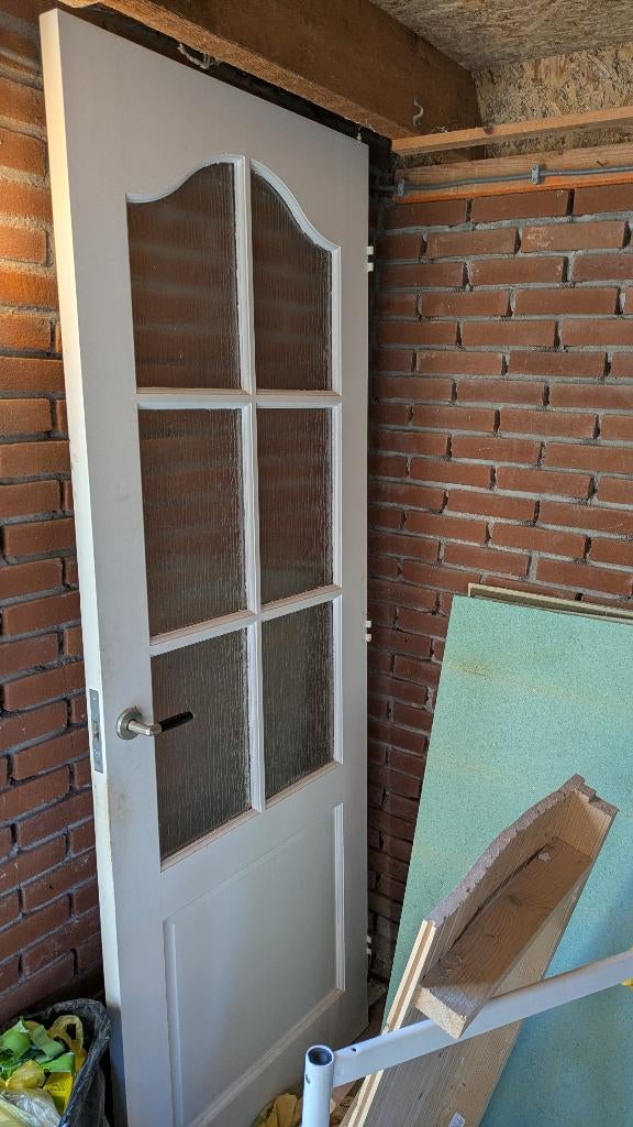 3 binnendeuren 211 x 78 cm – incl. 1 met glas – ook per stuk, Doe-het-zelf en Verbouw, Ophalen, Gebruikt, Minder dan 80 cm, Binnendeur