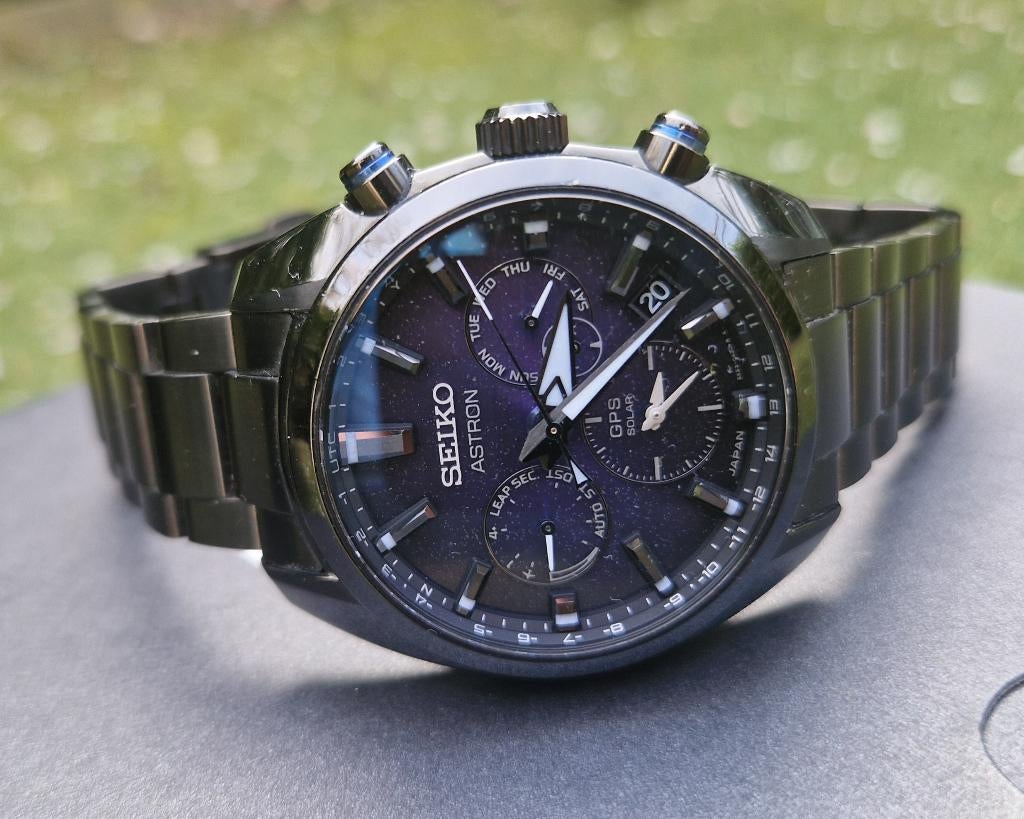 Seiko Astron GPS Solar Blue Nebula SSH077J1 heren horloge, Sieraden, Tassen en Uiterlijk, Horloges | Heren, Gebruikt, Staal, Polshorloge