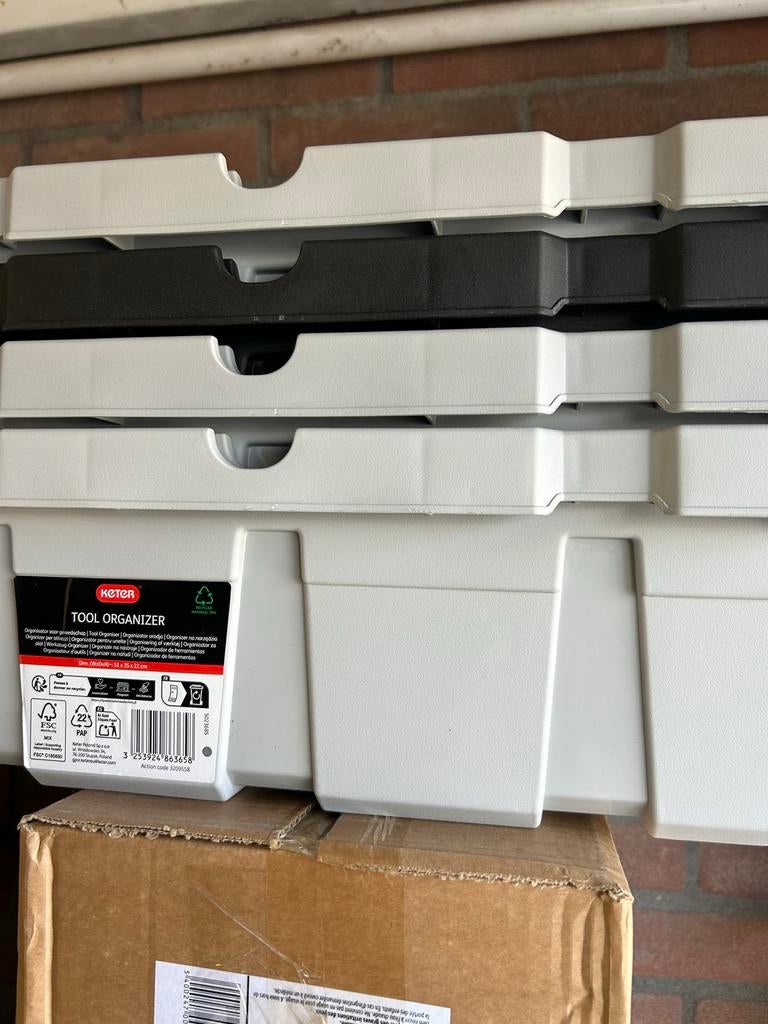 5xKeter Tool Organizer -51 x 35 x 22 cm voor markten. Nieuw, Doe-het-zelf en Verbouw, Kratten en Dozen, Ophalen of Verzenden, Nieuw