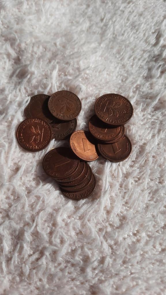 Duitse 1 Pfennig munten (diverse jaren), Ophalen of Verzenden