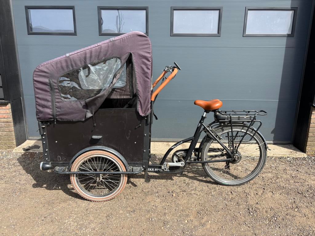 Troy e-bike special bakfiets, Fietsen en Brommers, Fietsen | Bakfietsen, 4 kinderen of meer, Gebruikt, Huif, Ophalen