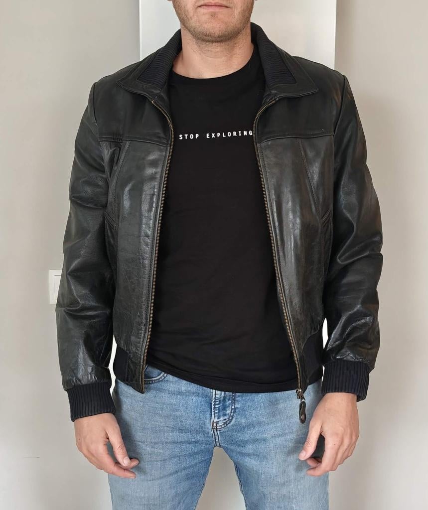 Redskins vintage leren jas zwart, Zwart, Ophalen of Verzenden, Zo goed als nieuw, Maat 46 (S) of kleiner