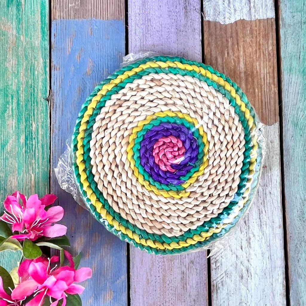 Vintage onderzetters raffia pannen onderzetters, Ophalen of Verzenden, Gebruikt, Pot of Pan