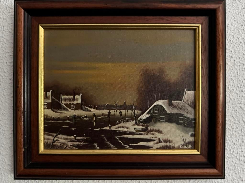 Kunstschilder Kaiser: afbeelding winterse ijspret ., Ophalen