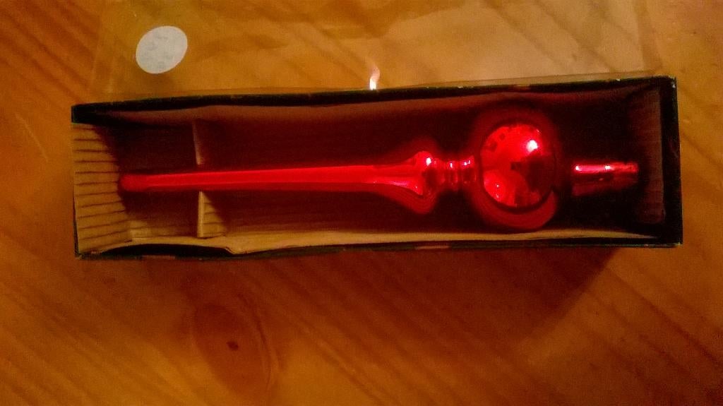 Oude en mooie piek in originele doos, Diversen, Kerst, Ophalen of Verzenden, Zo goed als nieuw