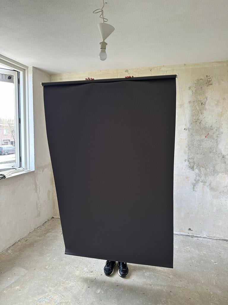 Antraciet rolgordijn - verduisterend en stijlvol 120x180, Ophalen, 100 tot 150 cm, Zwart, Zo goed als nieuw