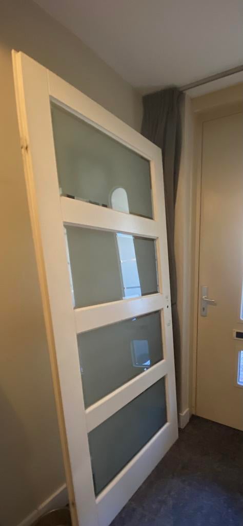 Opdekdeur  211,5 /93 met glas, Ophalen, Binnendeur, 200 tot 215 cm, Glas