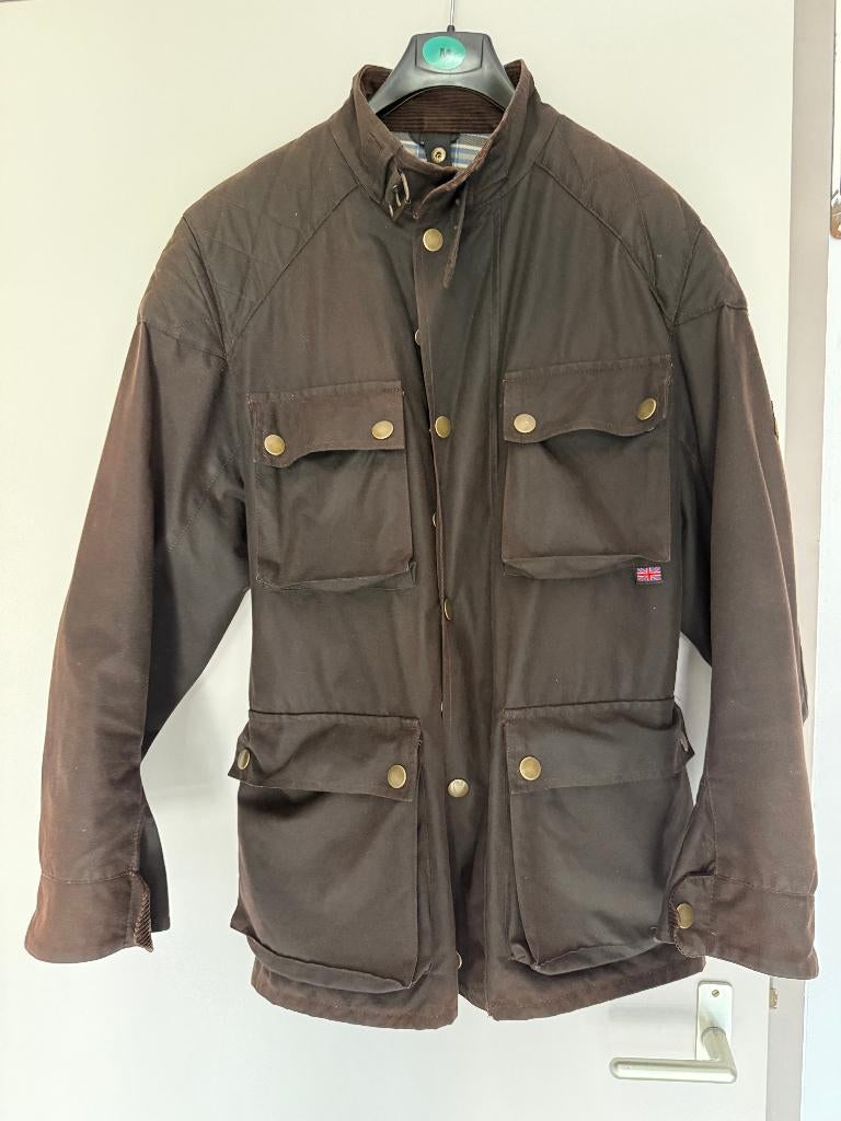 Belstaff canvas jas, zwart M met riem, Maat 52/54 (L), Zwart, Ophalen of Verzenden, Belstaff