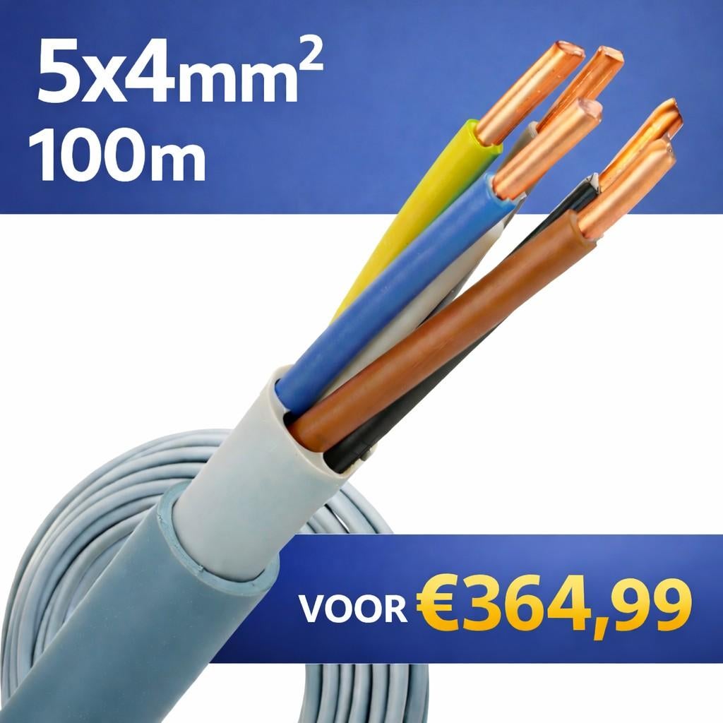 DRAKA HULT YMz1K 5x4mm²  per rol van 100 meter, Ophalen of Verzenden, Nieuw, Kabel of Snoer