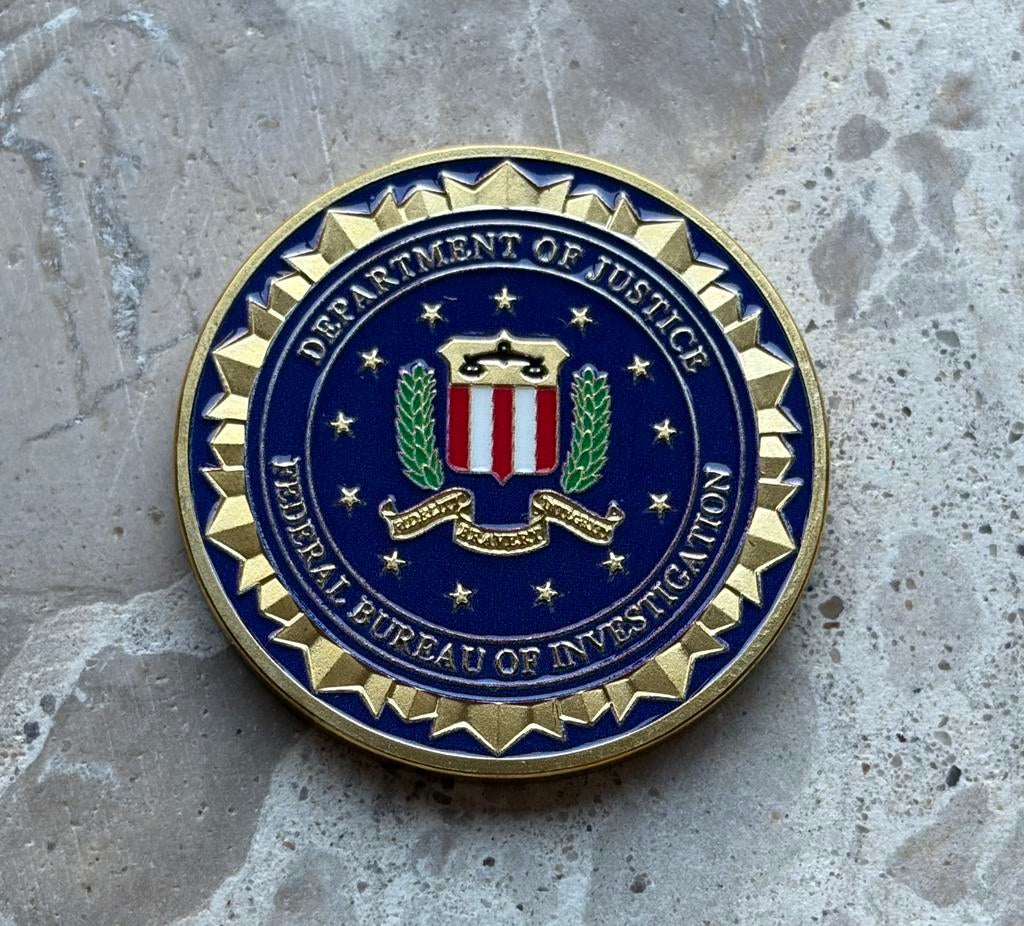 US Department of Justice FBI coin, Ophalen, Landmacht, Amerika, Embleem of Badge