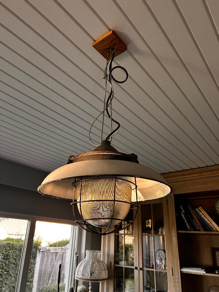 industriele hanglamp, Ophalen, Zo goed als nieuw, Glas, Minder dan 50 cm