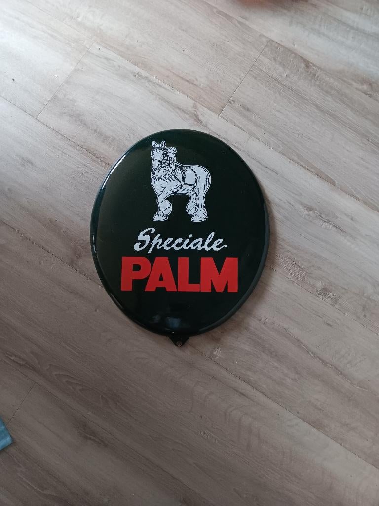 Palm emaille reclamebord, Verzamelen, Biermerken, Ophalen, Gebruikt, Reclamebord, Plaat of Schild, Overige merken