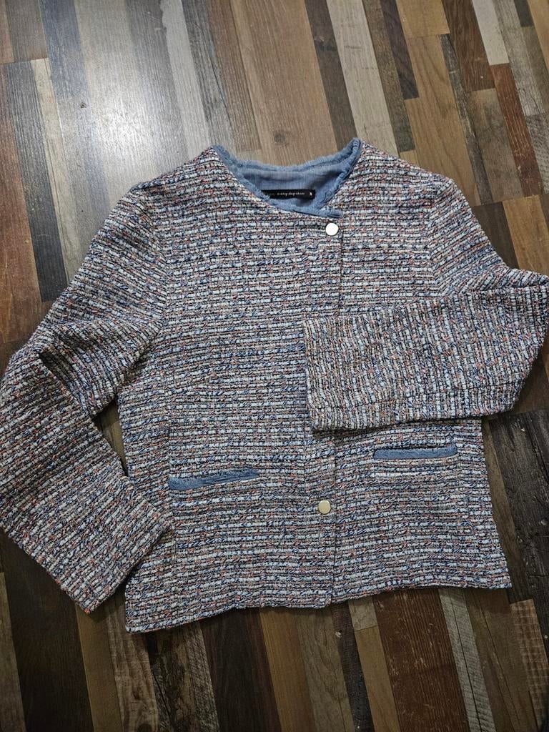 Stijlvol Steps Jasje - Trendy Tweed Look, Maat 38/40 (M), Blauw, Ophalen of Verzenden, Zo goed als nieuw