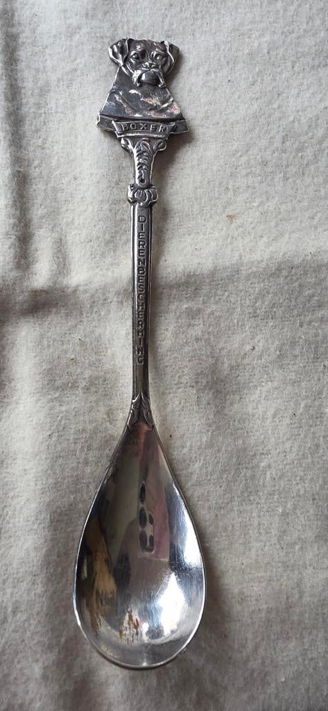 Vintage verzamellepel met Boxer hond - Dierenbescherming, Ophalen of Verzenden