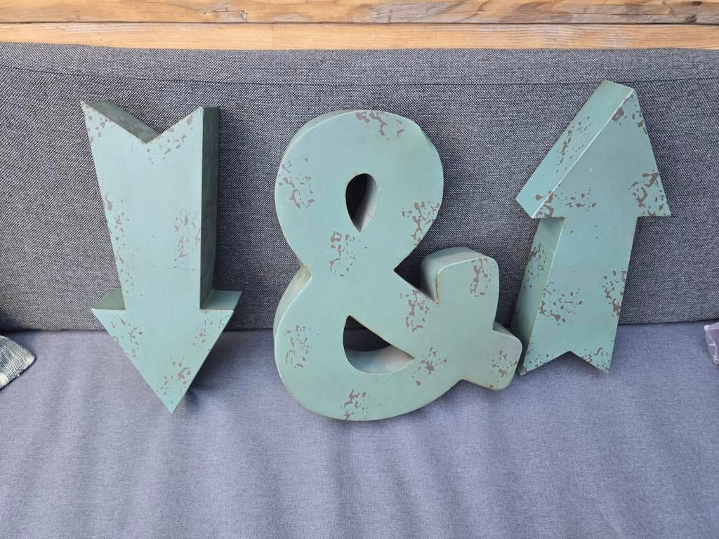 Metalen muurdecoratie pijlen en ampersand, Ophalen of Verzenden